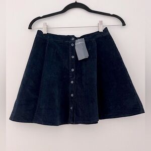 Brandy Melville Navy Button-Front Mini Skirt